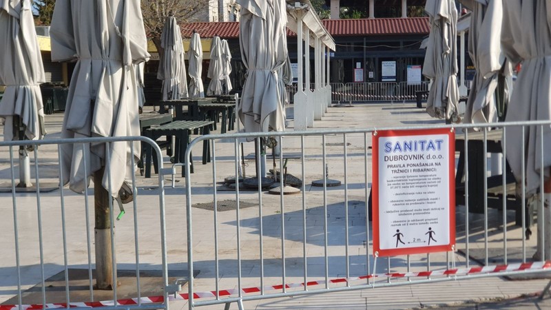 Closed market in Dubrovnik